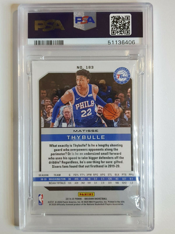 2019 Obsidian Matisse Thybulle Rookie #183 HOLO - PSA 9 (POP 2)