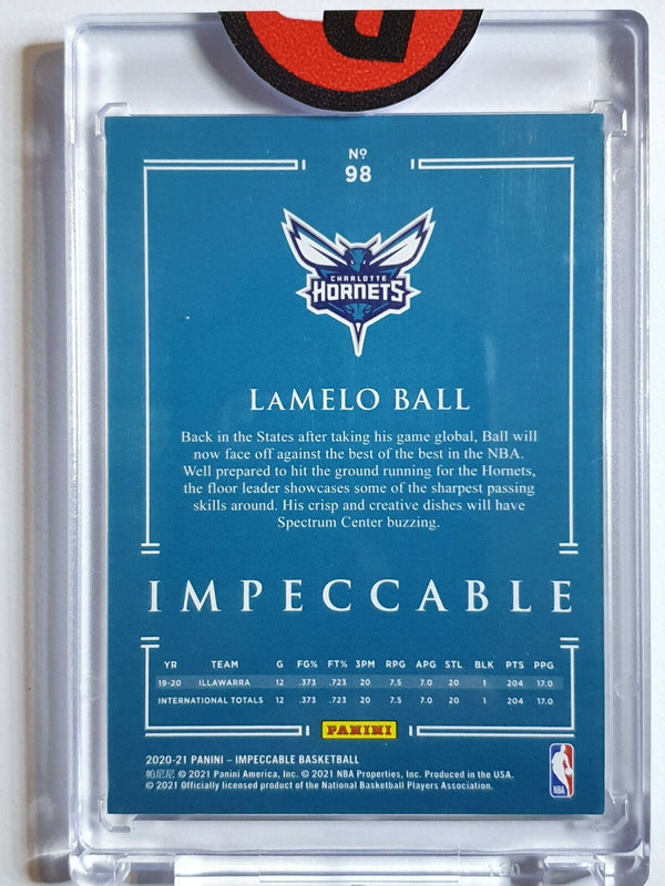 2020 Panini Impeccable Lamelo Ball Rookie #98 RED RC