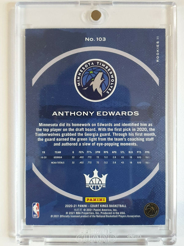 2020-21 Court Kings Anthony Edwards Rookie #6 LEVEL II (2) - Ready to Grade