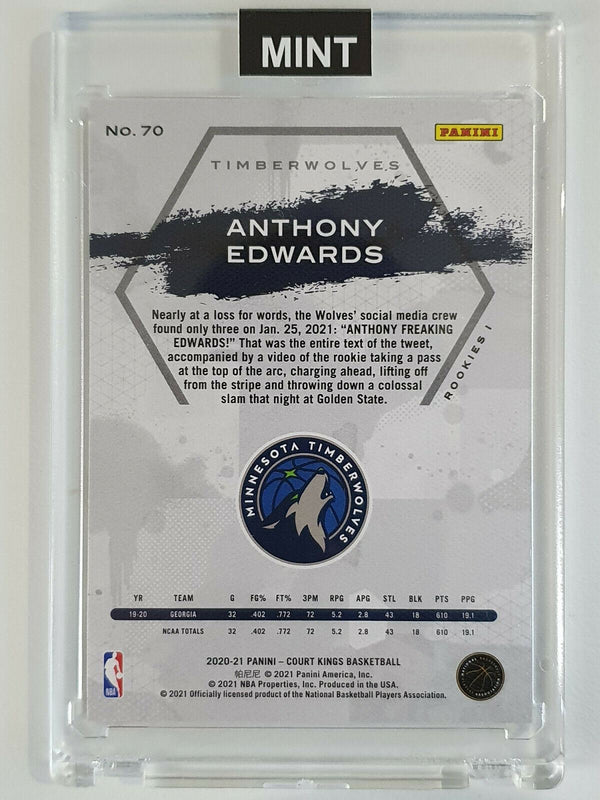 2020-21 Court Kings Anthony Edwards Rookie #70 LEVEL I - MINT