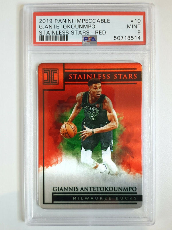 2019 Impeccable Giannis Antetokounmpo #10 RED /60 - PSA 9 (POP 1)