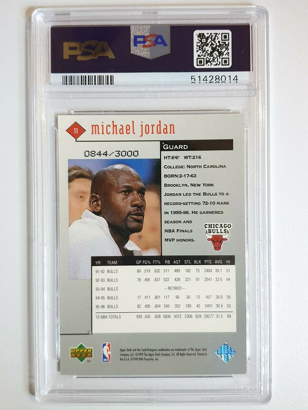 1998 UD Michael Jordan Black Diamond #11 DOUBLE RED /3000 - PSA 9 (POP 6)