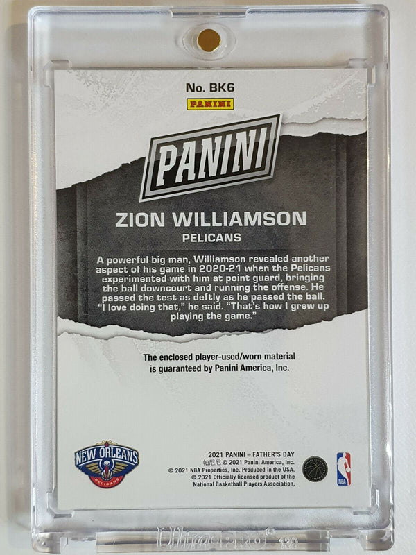 2021 Panini Zion Williamson #BK6 Jersey Patch INFINITE LASER /25 - Gem