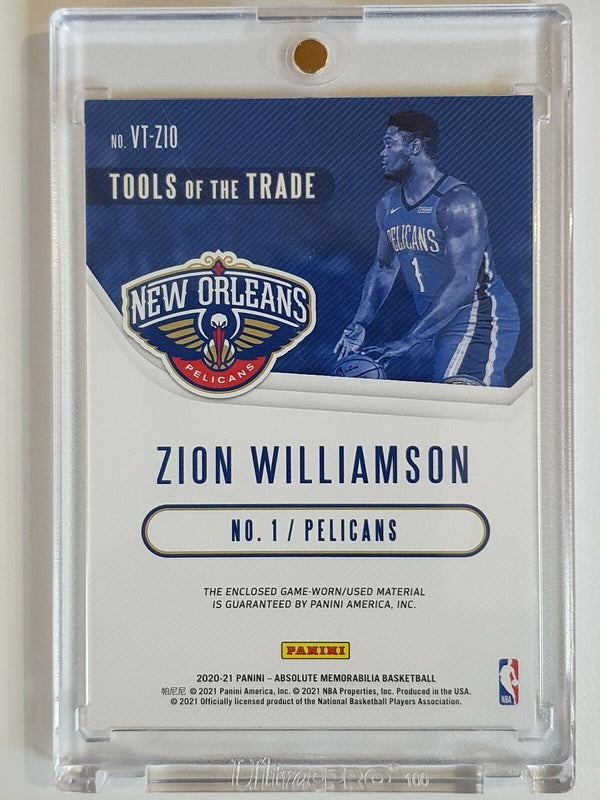 2020 Absolute Zion Williamson DUAL PATCH Game Worn Jersey - Ready to Grade