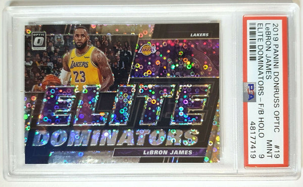 2019 Donruss Optic Lebron James #19 Elite Dominators FAST BREAK Prizm - PSA 9