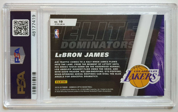 2019 Donruss Optic Lebron James #19 Elite Dominators FAST BREAK Prizm - PSA 9