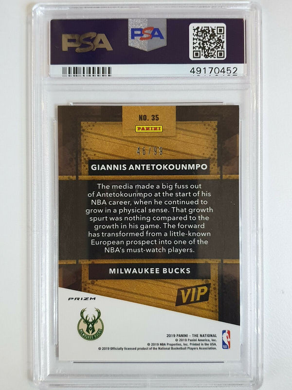 2019 Panini Giannis Antetokounmpo #35 PURPLE ICE /99 - PSA 9 (POP 6)