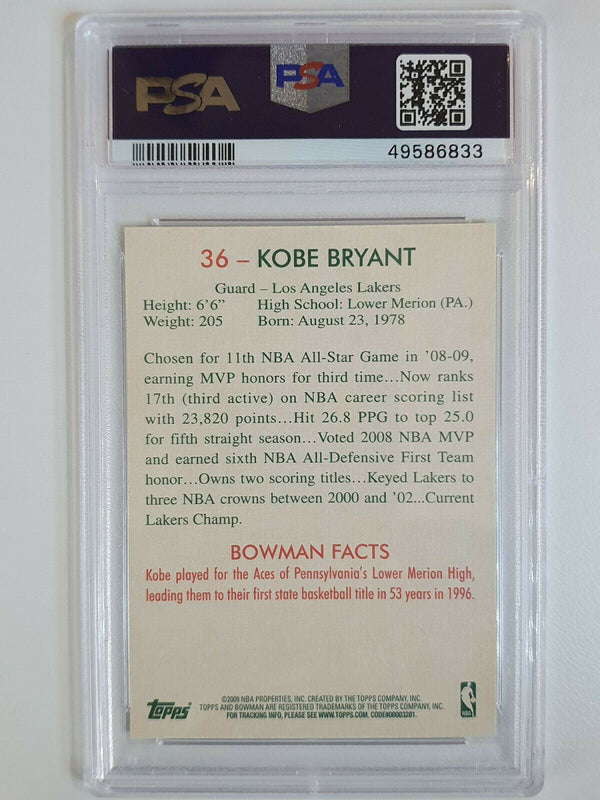 2009 Bowman '48 Kobe Bryant #36 - PSA 9 (POP 36)