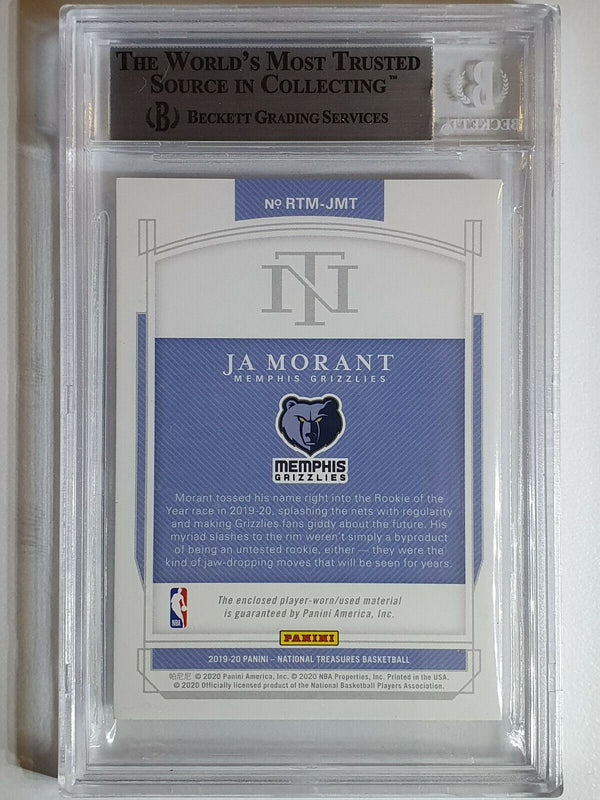 2019 National Treasures Ja Morant Rookie PATCH /99 Triple Jersey - BGS 9 (POP 2)