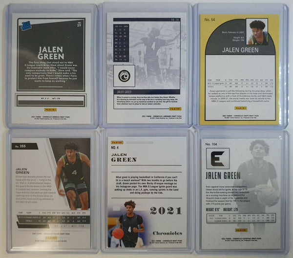 2021 Panini Chronicles Jalen Green ROOKIE CARDS SET (A) - 6 x Card Lot