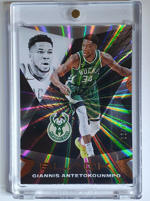 2020 Panini Black Giannis Antetokounmpo #53 RAINBOW SPOKES /49 - Ready to Grade