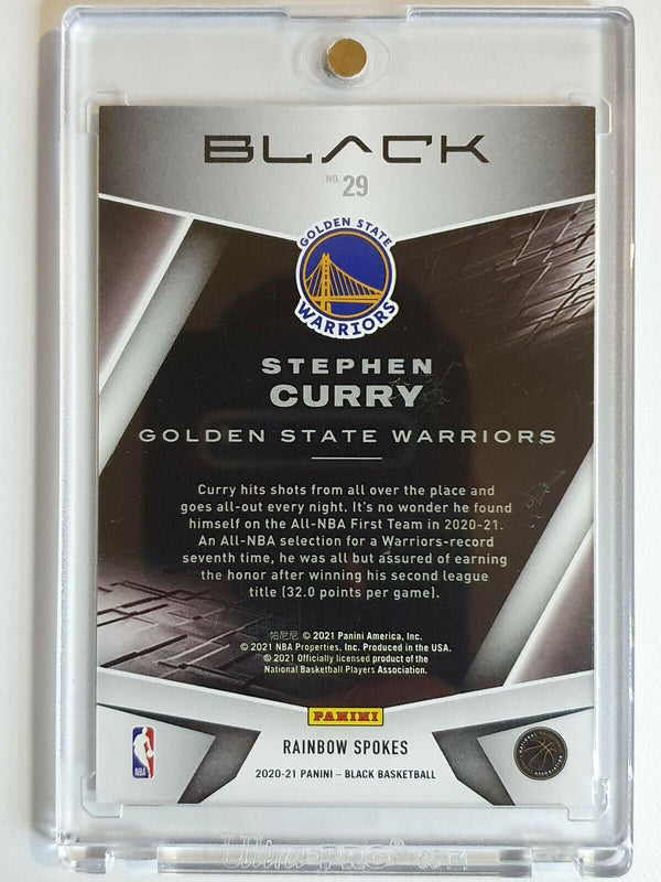 2020 Panini Black Stephen Curry #29 RAINBOW SPOKES /49 - Ready to Grade