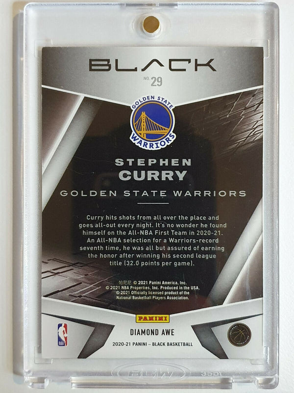 2020 Panini Black Stephen Curry #29 DIAMOND AWE Prizm /25 - Ready to Grade