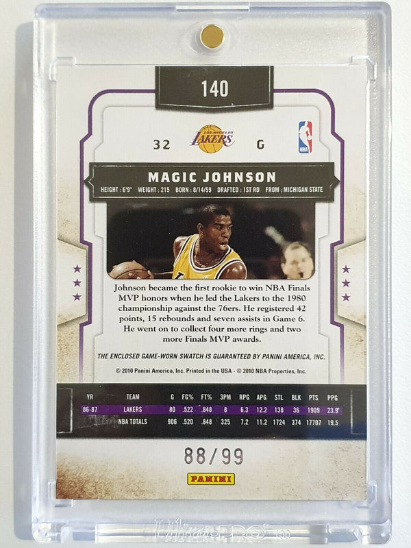 2010 Panini Magic Johnson #PATCH /99 Game Worn Jersey - Ready to Grade