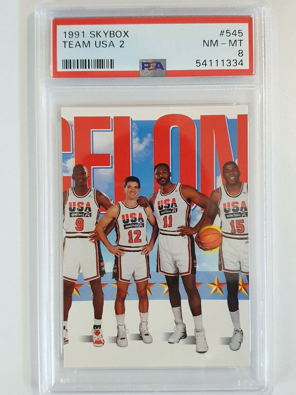 1992 Dream Team Barcelona USA 3-PC SET Jordan + Magic - ALL PSA 8 (LOW POP)