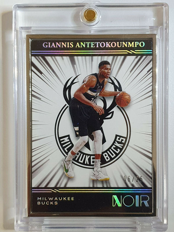 2020 Noir Giannis Antetokounmpo #228 SILVER METAL FRAME /25 - Ready to Grades