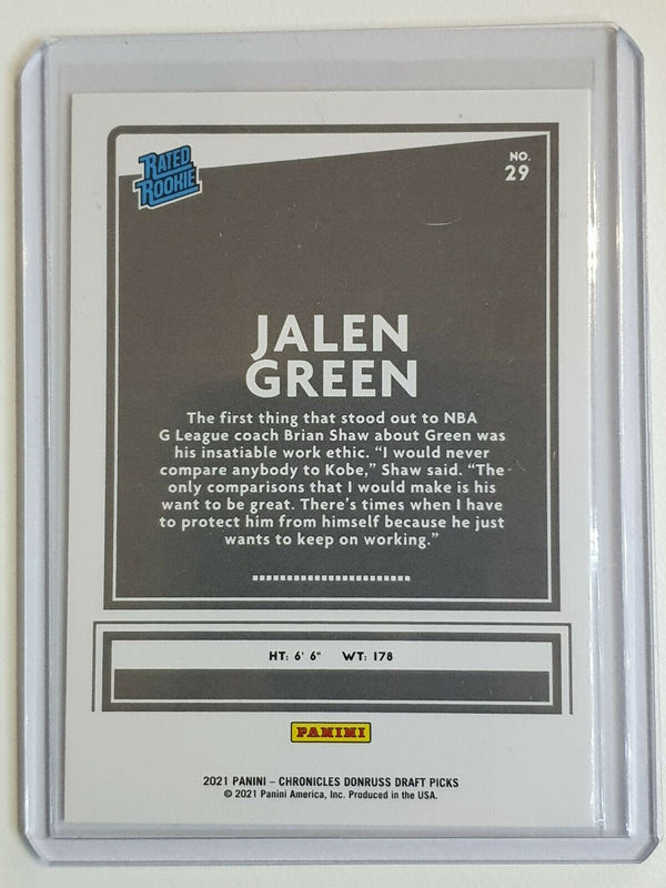 2021 Chronicles Jalen Green Rookie #29 Donruss RATED ROOKIE - Ready to Grade