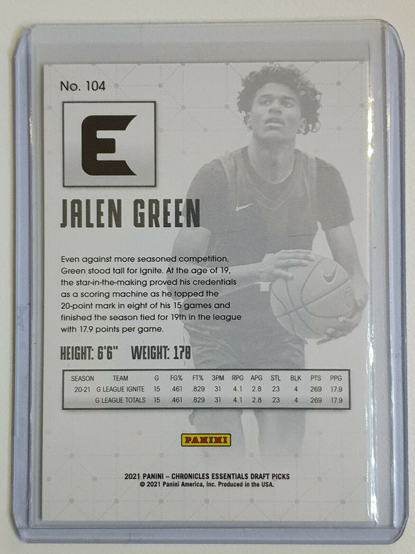 2021 Chronicles Jalen Green Rookie #104 ESSENTIALS Foil RC - Ready to Grade