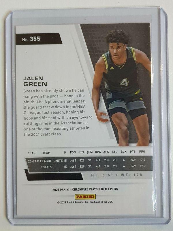 2021 Chronicles Jalen Green Rookie #355 Playoff Draft Picks RC - Ready to Grade