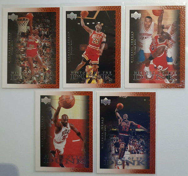 1999 Upper Deck Michael Jordan History of the Dunk (5 Card Subset) - Mint