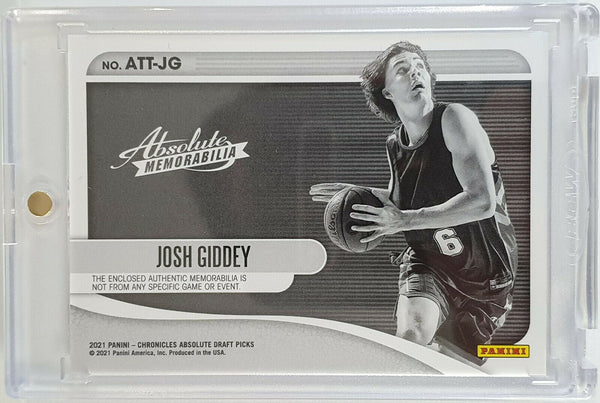 2021 Panini Absolute Josh Giddey Rookie Jersey TRIPLE PATCH - Ready to Grade