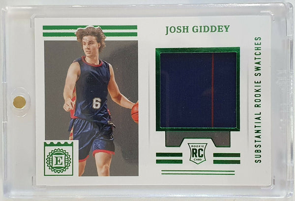 2021 Panini Encased Josh Giddey Rookie Jersey PATCH GREEN - Ready to Grade