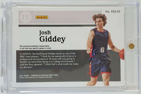 2021 Panini Encased Josh Giddey Rookie Jersey PATCH GREEN - Ready to Grade