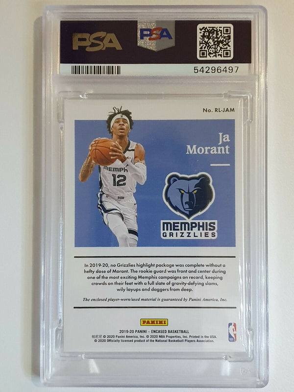 2019 Encased Ja Morant Rookie #Patch PRIME /25 Game Worn - PSA 9 (POP 3)