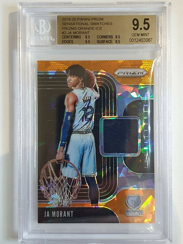 2019 Prizm Ja Morant Rookie #Patch Worn Jersey ORANGE ICE - BGS 9.5