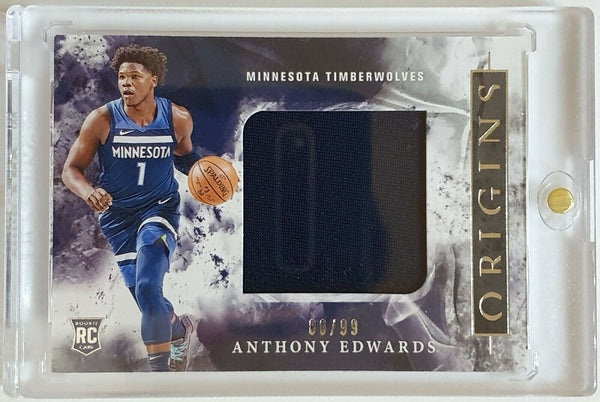 2020 Origins Anthony Edwards Rookie JUMBO Jersey Patch /99 - Rare