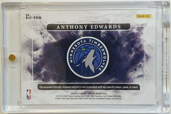 2020 Origins Anthony Edwards Rookie JUMBO Jersey Patch /99 - Rare