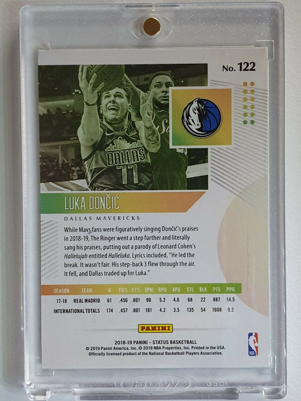 2018-19 Panini Status Luka Doncic Rookie #122 GREEN HOLO - Ready to Grade