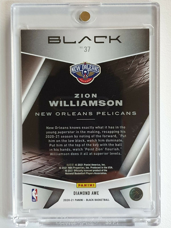 2020 Panini Black Zion Williamson #37 DIAMOND AWE HOLO /25 - Ready to Grade