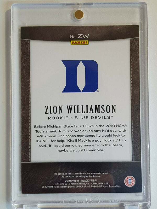 2019 Panini Black Friday Zion Williamson Rookie #ZW HOLO /199 - Ready to Grade