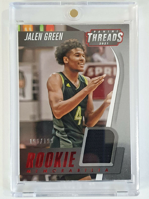 2021 Panini Threads Jalen Green Rookie #PATCH RED /199 Jersey Swatch