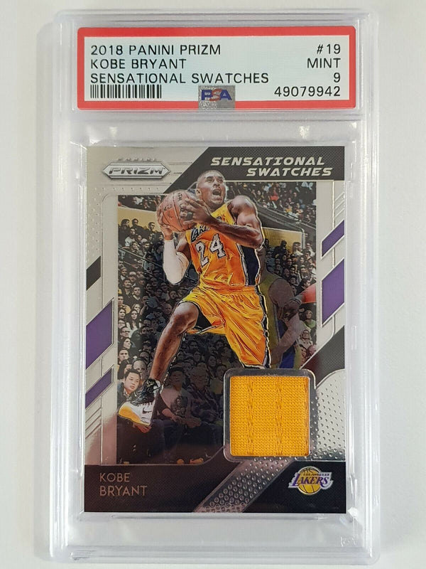 2018 Panini Prizm Kobe Bryant #PATCH Game Worn Jersey - PSA 9 (POP 21)