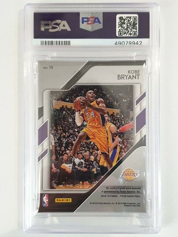 2018 Panini Prizm Kobe Bryant #PATCH Game Worn Jersey - PSA 9 (POP 21)