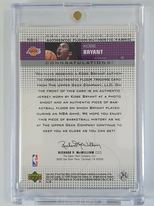 2001 Upper Deck SP Kobe Bryant JERSEY PATCH & GAME FLOOR - Rare Gem