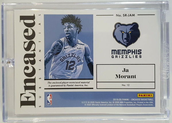 2019 Panini Encased Ja Morant Rookie #PATCH 199/ Worn Jersey - Ready to Grade