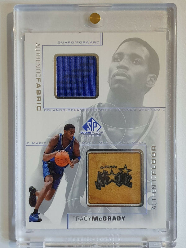 2001 Upper Deck SP Tracy McGrady JERSEY PATCH & GAME FLOOR - Rare Gem