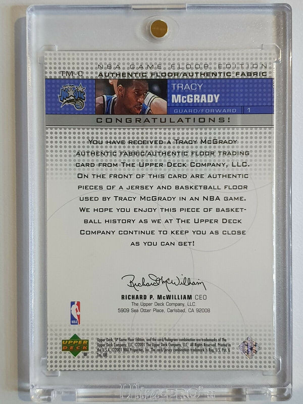 2001 Upper Deck SP Tracy McGrady JERSEY PATCH & GAME FLOOR - Rare Gem