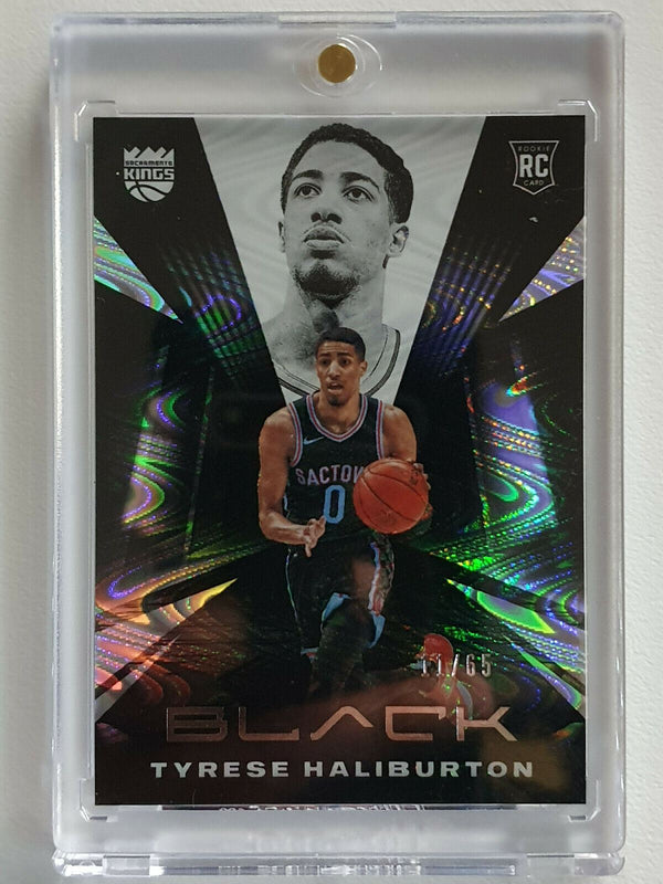 2020 Panini Black Tyrese Haliburton Rookie #76 SWIRLORAMA /65 - Ready to Grade