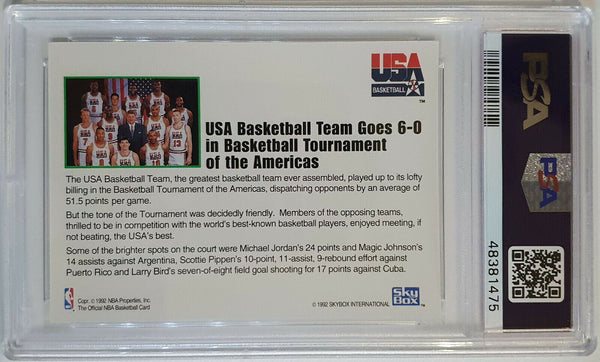 1992 Skybox Hoops Dream Team USA Team Card - PSA 9