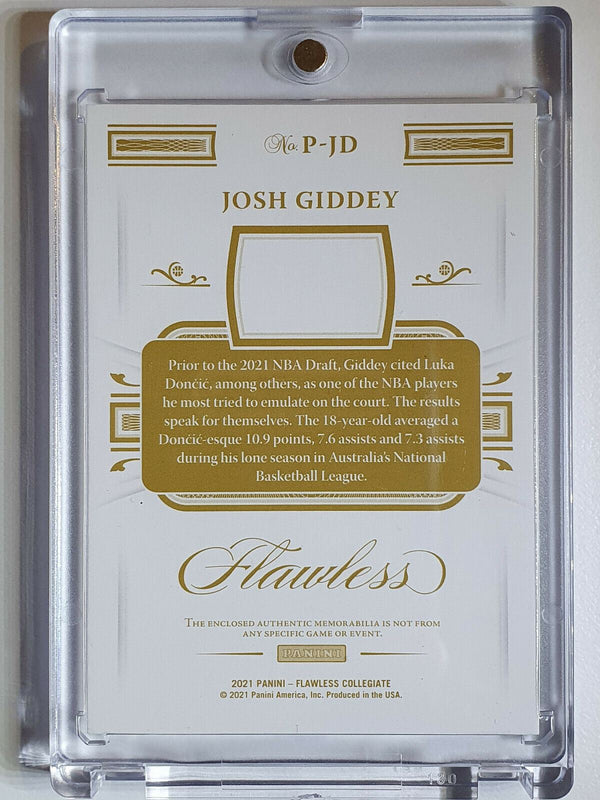 2021 Flawless Josh Giddey Rookie #PATCH SILVER /20 Jersey - Rare Gem