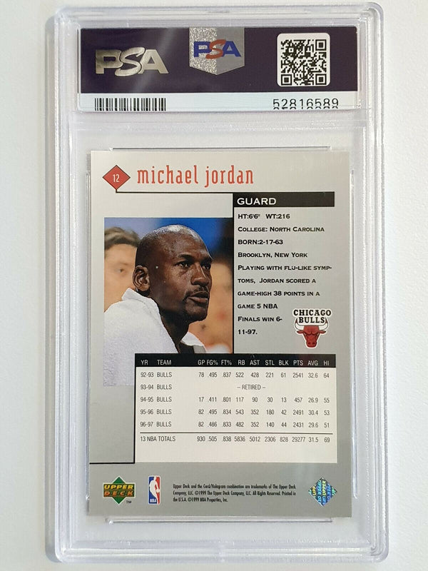 1998 Upper Deck Michael Jordan BLACK DIAMOND #12 Metal Foil - PSA 8