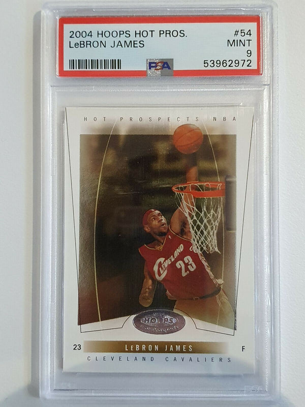 2004 Hoops Lebron James #54 Hot Prospects (2nd Year Card) - PSA 9