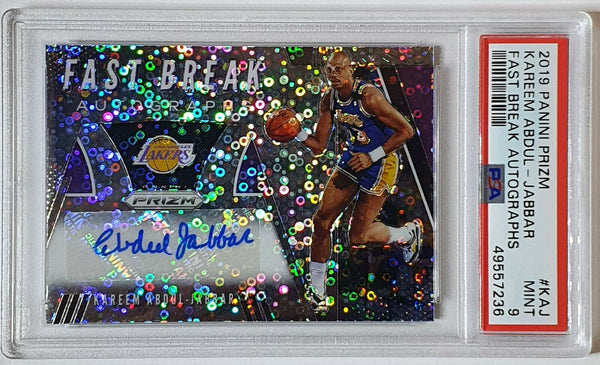 2019 Prizm Kareem Abdul Jabbar Auto FAST BREAK Holo Autographs - PSA 9 (POP 8)