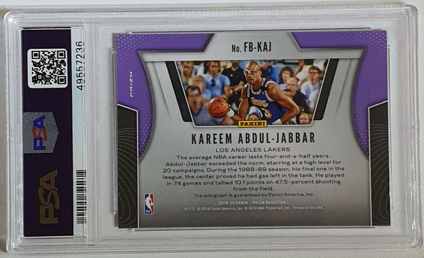 2019 Prizm Kareem Abdul Jabbar Auto FAST BREAK Holo Autographs - PSA 9 (POP 8)