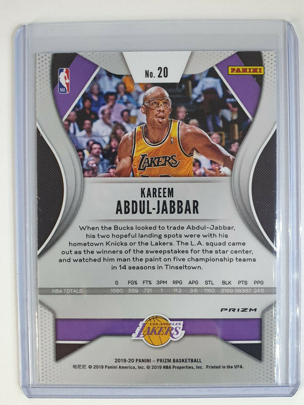 2019 Prizm Kareem Abdul Jabbar #20 PURPLE WAVE - Ready to Grade