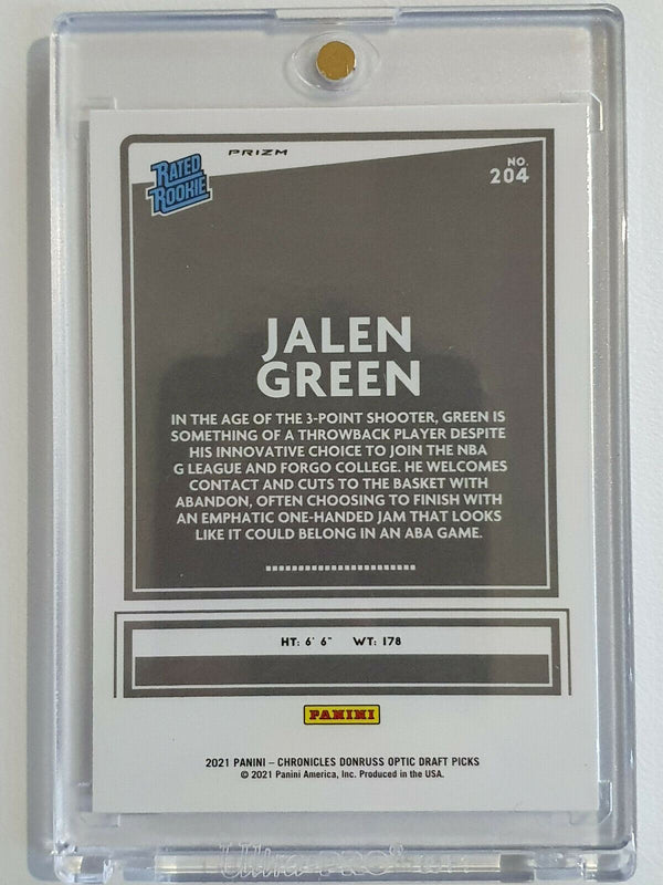 2021 Chronicles Jalen Green Rookie #204 OPTIC SILVER HOLO - Ready to Grade